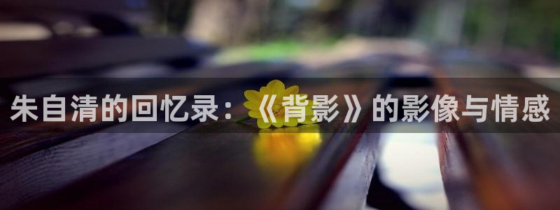 皮特电影院：朱自清的回忆录：《背影》的影像与情感